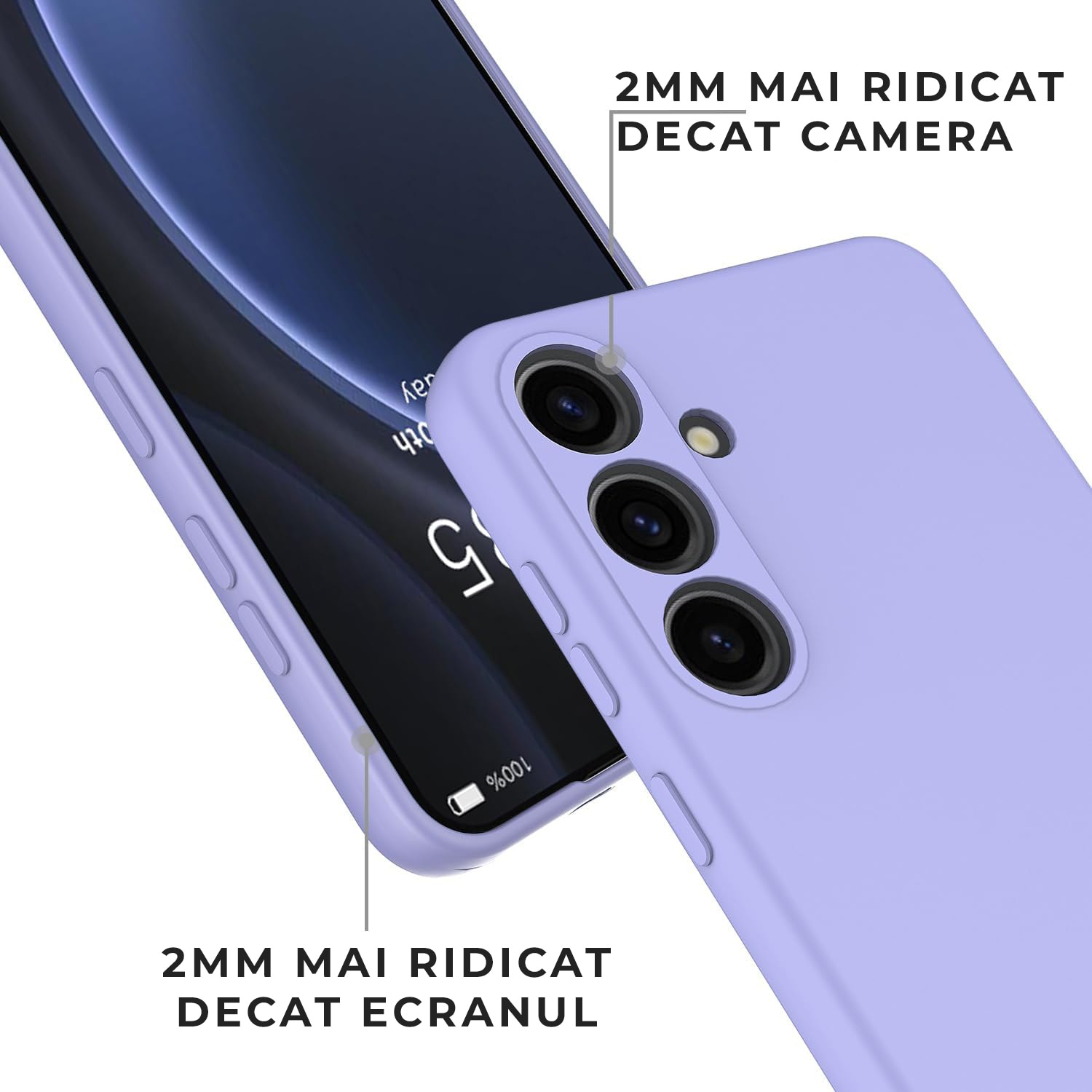 Husa pentru Samsung Galaxy S24 Premium Silicon Daden®, Protectie Camera, Antisoc, Calitate Premium, Liliac