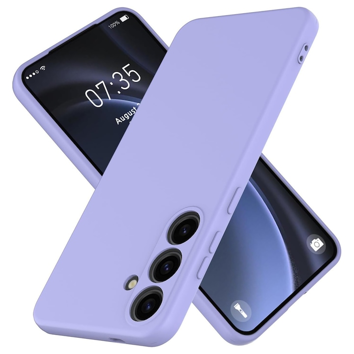 Калъф за Samsung Galaxy S24 Premium Silicone Daden, Защита на камерата, Удароустойчив, Премиум качество, Люляк