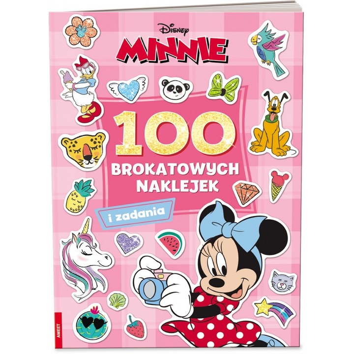 Disney Minnie 100 brokatowych naklejek, AMEET, 2024