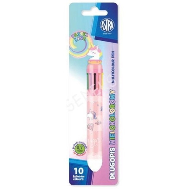 Pixuri ASTRA art-pap, Pastel Line Unicorn, multicolor, 10 culori, 26x65x225mm