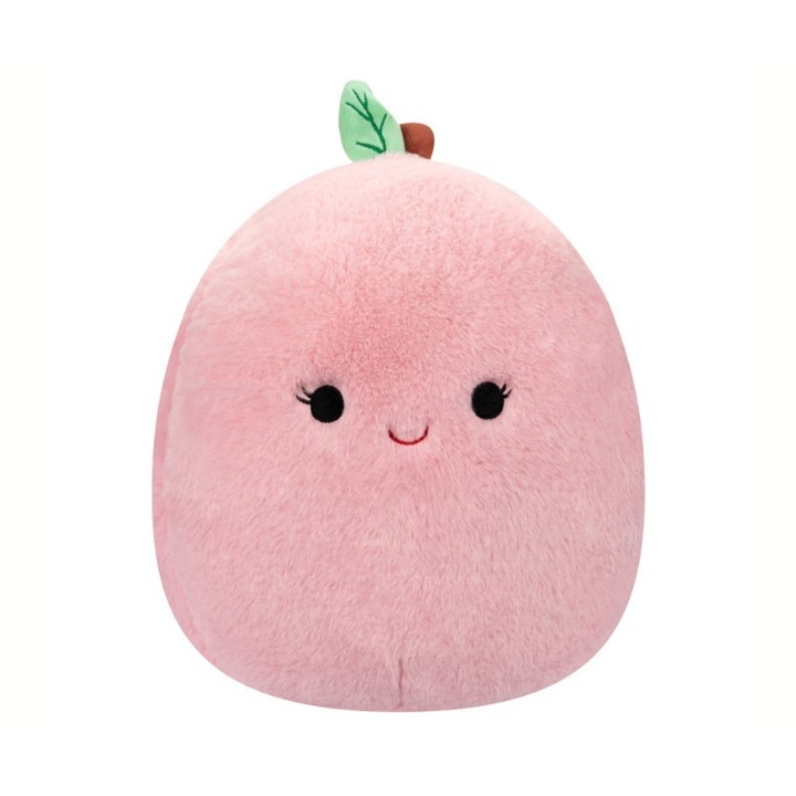 Jucarie de plus mascota, Jazwares, Squishmallows Fuzzamallows Phyllis, Piersica Pufoasa si Elastica, Material Moale de Inalta Calitate, Asigura Distractie si Confort Copilului, Inaltime 30 cm, Roz