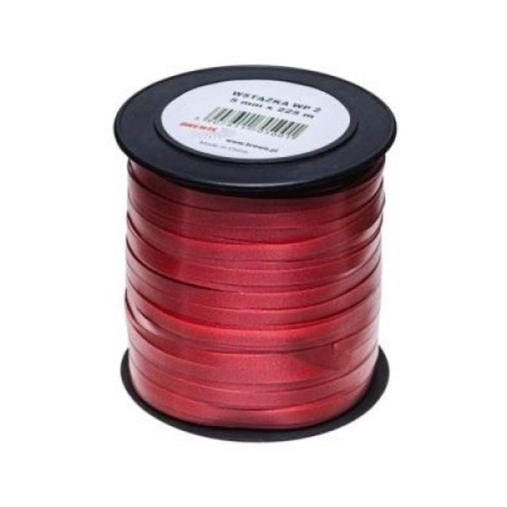 Panglica decorativa, Brewis, plastic, 5 mm x 225 m, rosu