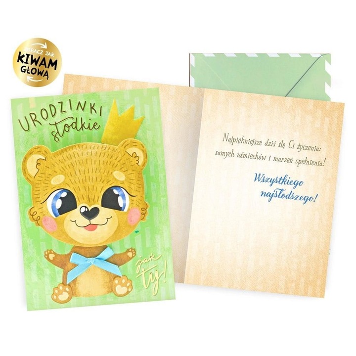 Felicitare de zi de nastere KUKARTKA, seria Dream Cards, B6, cu plic colorat, 16.6x11.7cm