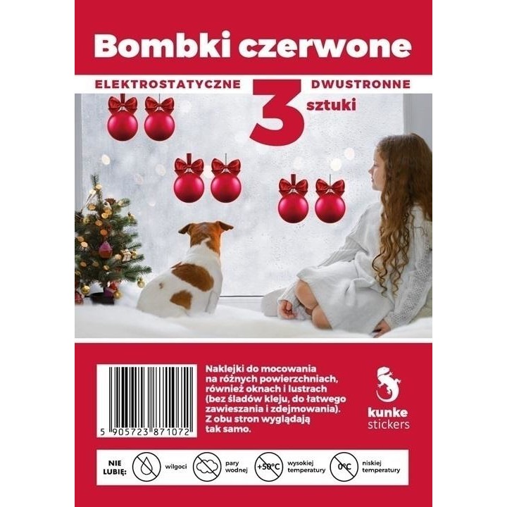 Ornamente electrostatice, Kunke, Folie, Rosu, 3buc