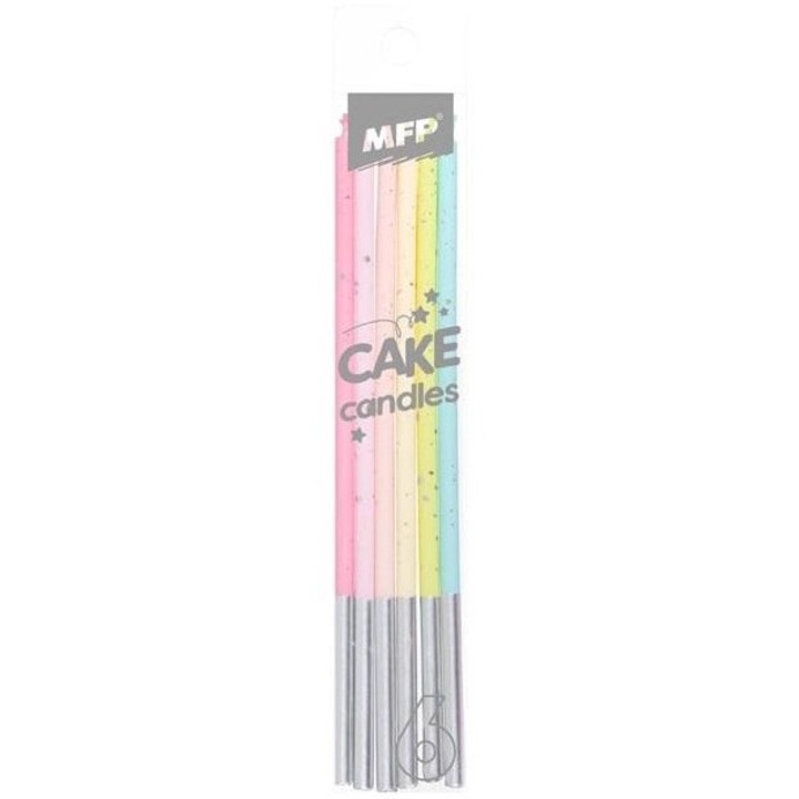 Комплект от 6 броя MFP свещи, многоцветни, 14см