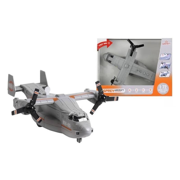 Самолет играчка, Wenyi, 30,5 х 11,5 х 24,5 см, многоцветен