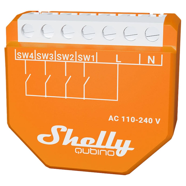 Comutator wireless, Shelly, Plastic, 110-240VAC, Portocaliu