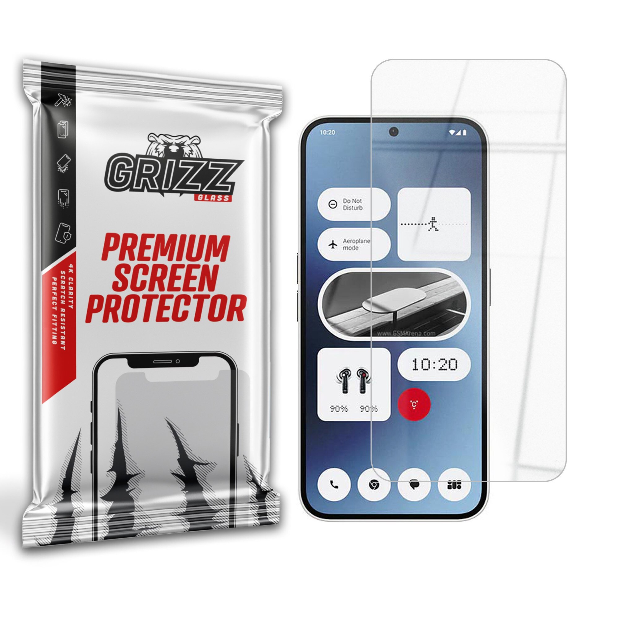 Folie de protectie Grizz Glass HybridGlass, rezistenta la zgarieturi si socuri, transparenta, pentru Nothing Phone 2a