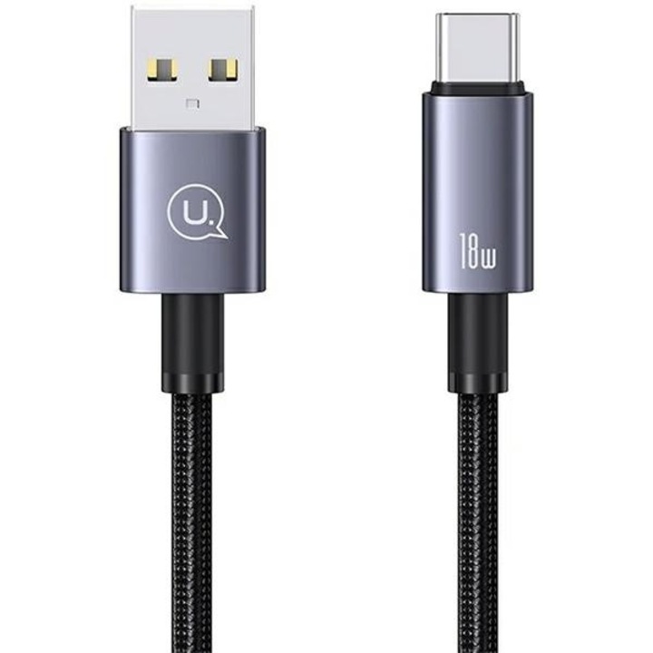Cablu de date Usams US-SJ680, USB-A / USB-C, incarcare rapida 3A, 0,25m, otel/tarnish