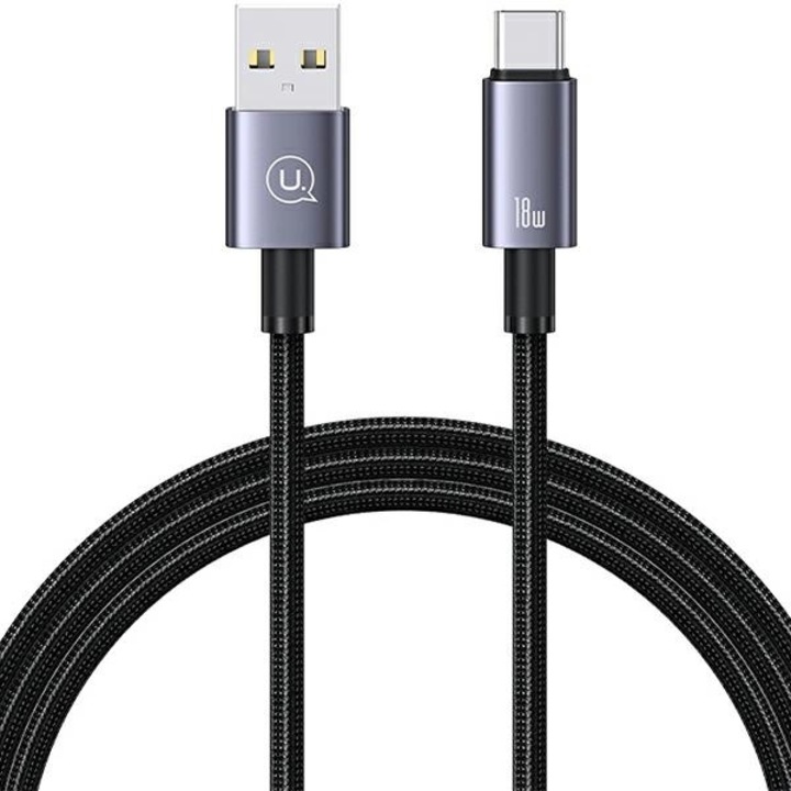 Cablu de date Usams US-SJ663, USB-A / USB-C, incarcare rapida 3A, 1.2m, efect tarnish