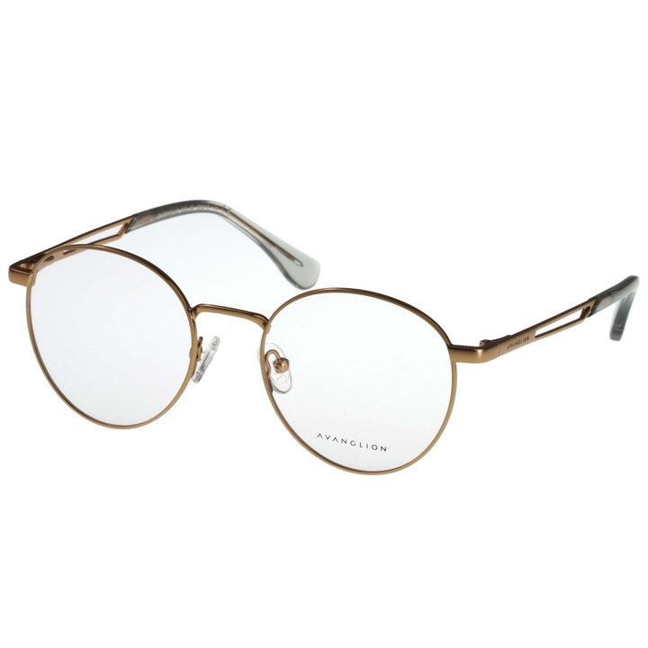 Avanglion Мъжки рамки за очила AVO3300-50-68, Златни, Кръгли, 50 mm