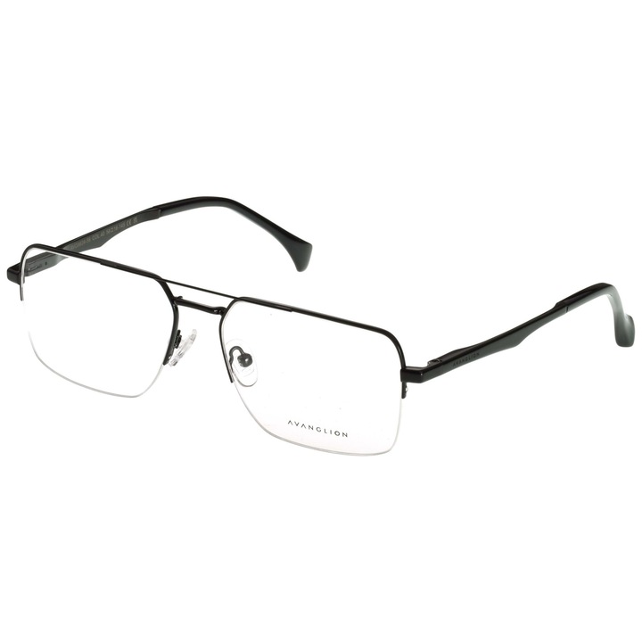 Avanglion Мъжки рамки за очила AVO3624-56-40, Черни, Авиатор, 56 mm
