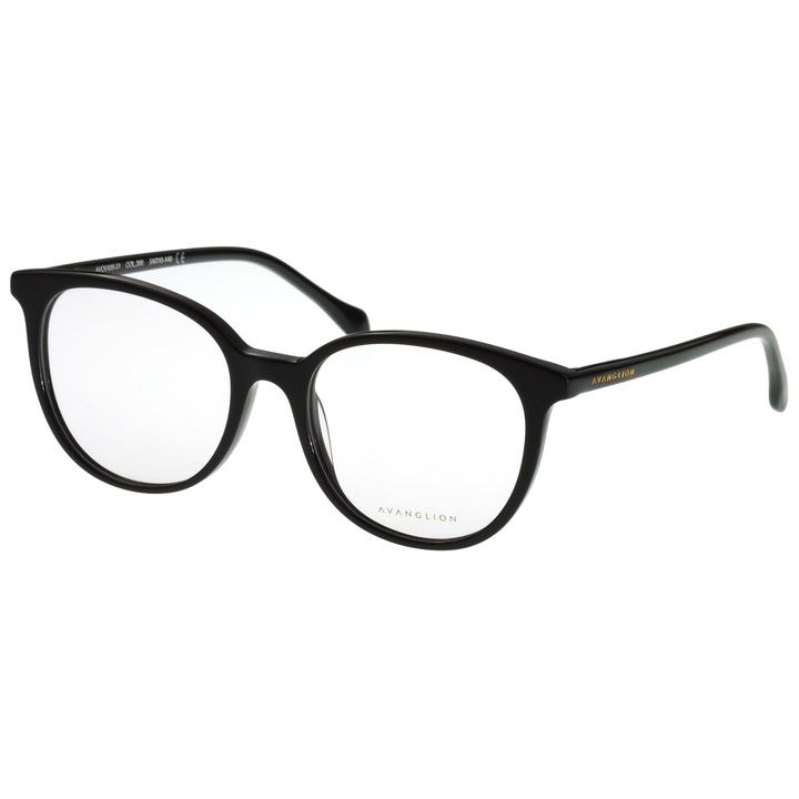 Мъжки рамки за очила Avanglion AVO6108-51-300, черни, кръгли, 51 mm