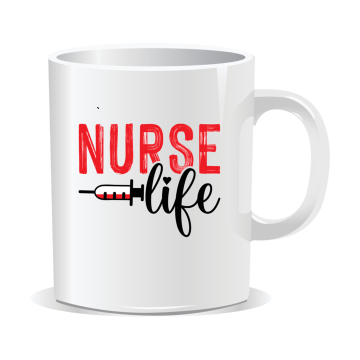 Cana personalizata pentru asistente medicale, Nurse life, 330ml, interior alb