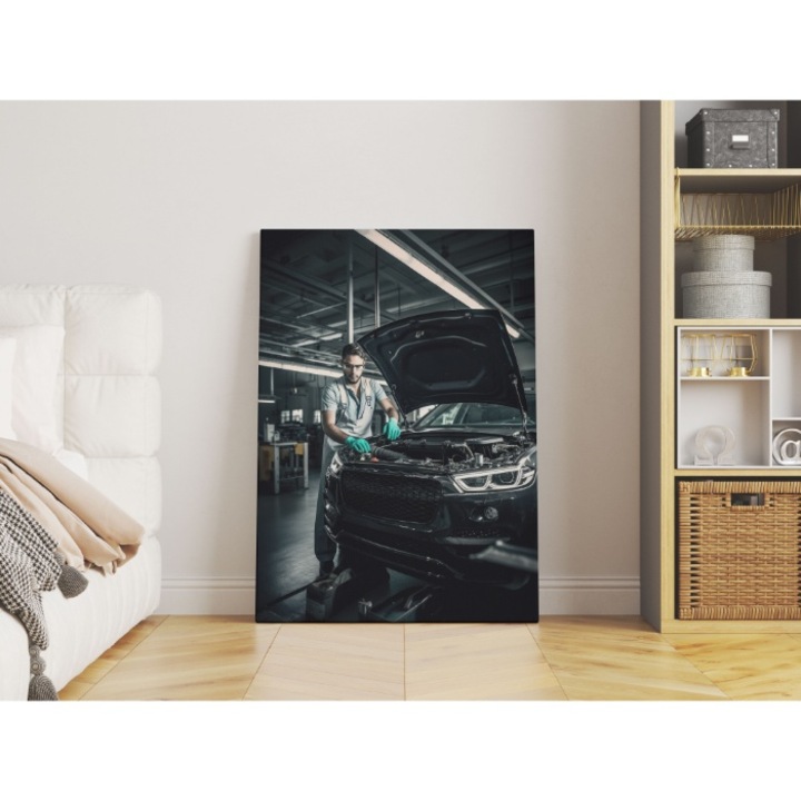 Tablou canvas, Mecanic service auto, Priti Global, 35x50 cm
