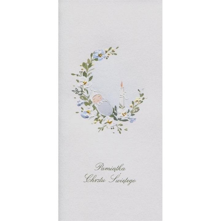 Set felicitare Botez, MAK, Pictat manual, Alb