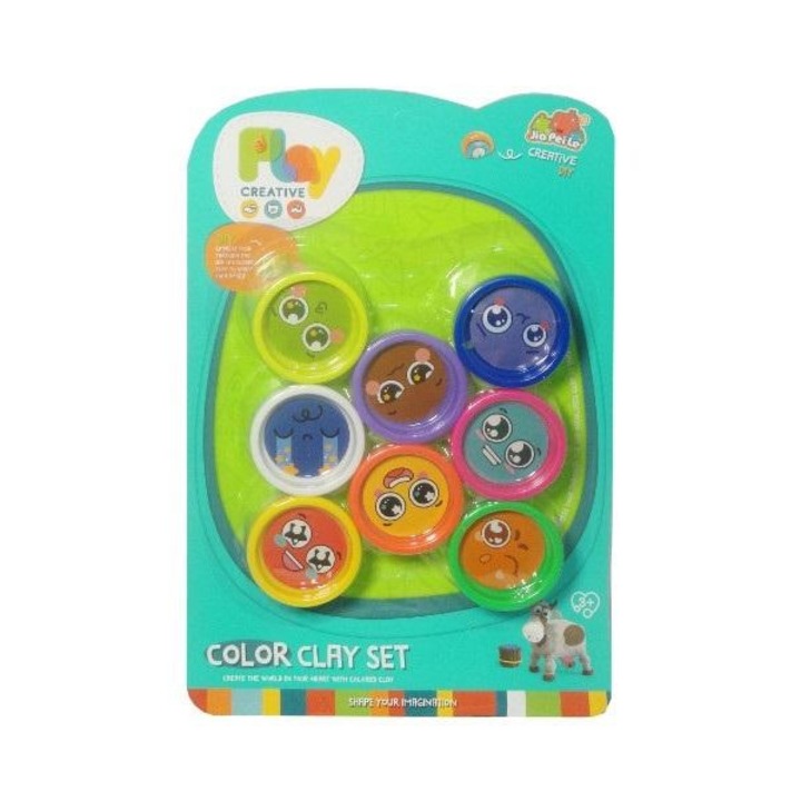 Set de modelaj SWEDE, 8 culori, capac cu figurine, 3 ani+