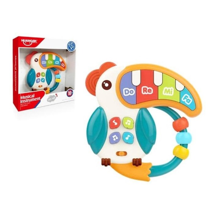 Електронен орган HUANGER, модел пеликан, звуци/песни, включва AAA батерии, за деца над 18 месеца