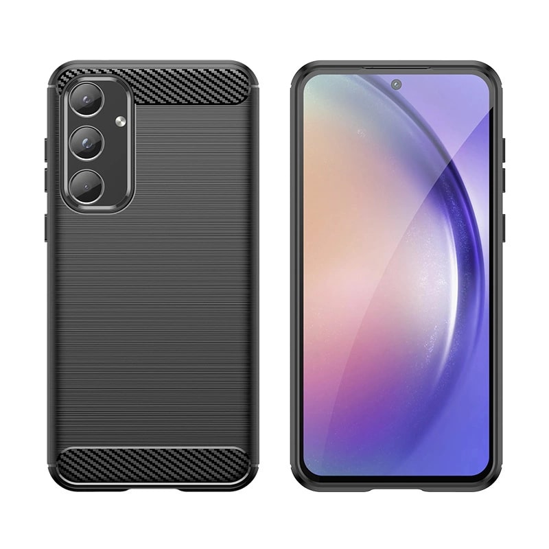 Гъвкав карбонов калъф, съвместим с Samsung Galaxy A55 5G черен - eMAG.bg