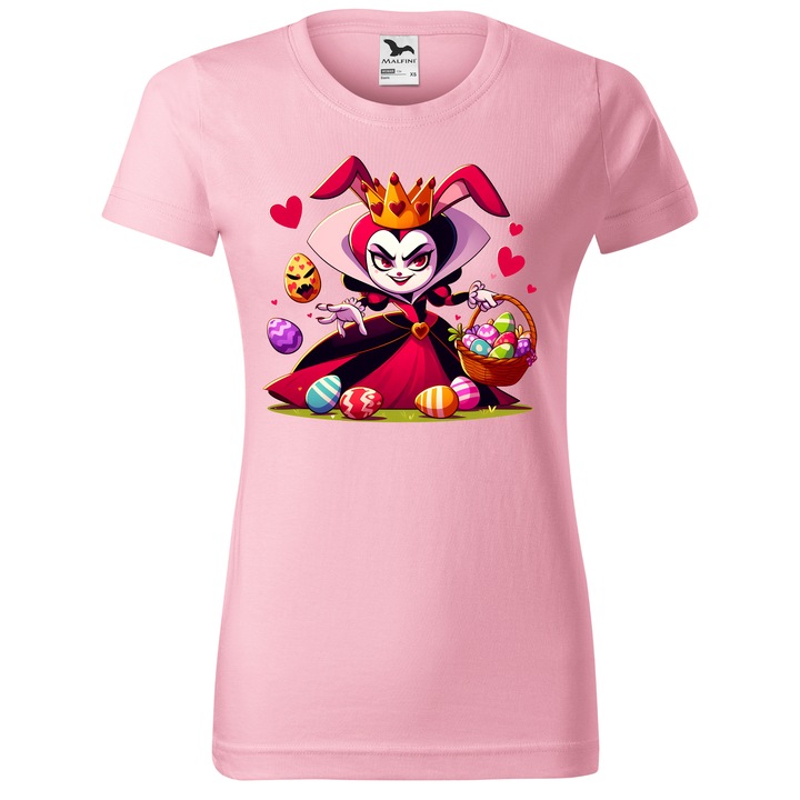 Tricou Paste, Personalizat Disney- Queen of Hearts, Bumbac 100%, Pentru Copii, Roz, 12 ani, 158 cm
