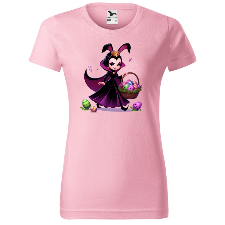 Tricou Paste, Personalizat Disney- Evil Queen, Bumbac 100%, Pentru Copii, Roz, 12 ani, 158 cm