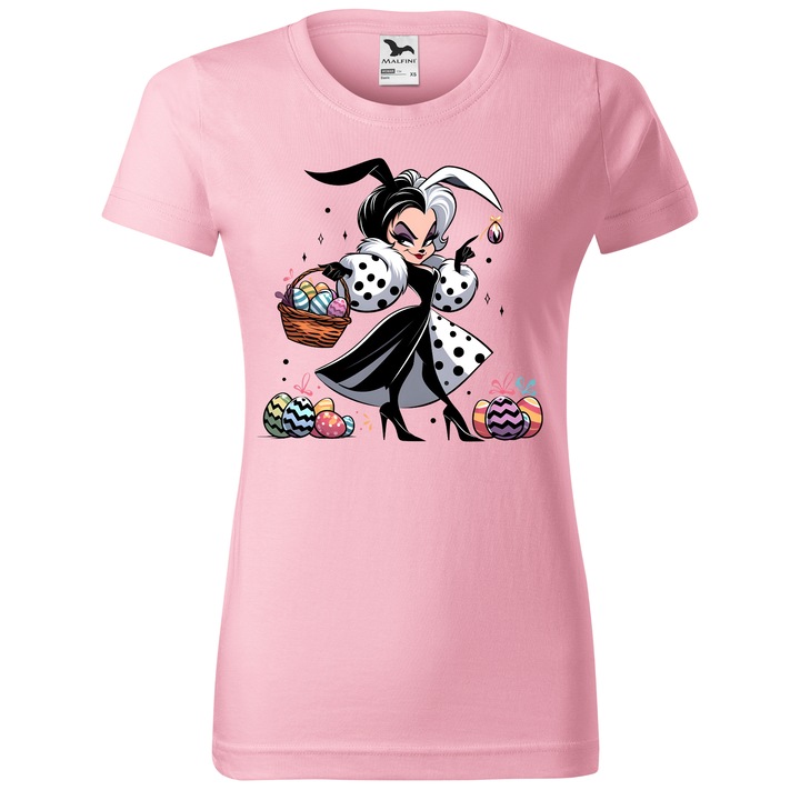 Tricou Paste, Personalizat Disney- Cruella de Vil, Bumbac 100%, Pentru Copii, Roz, 12 ani, 158 cm