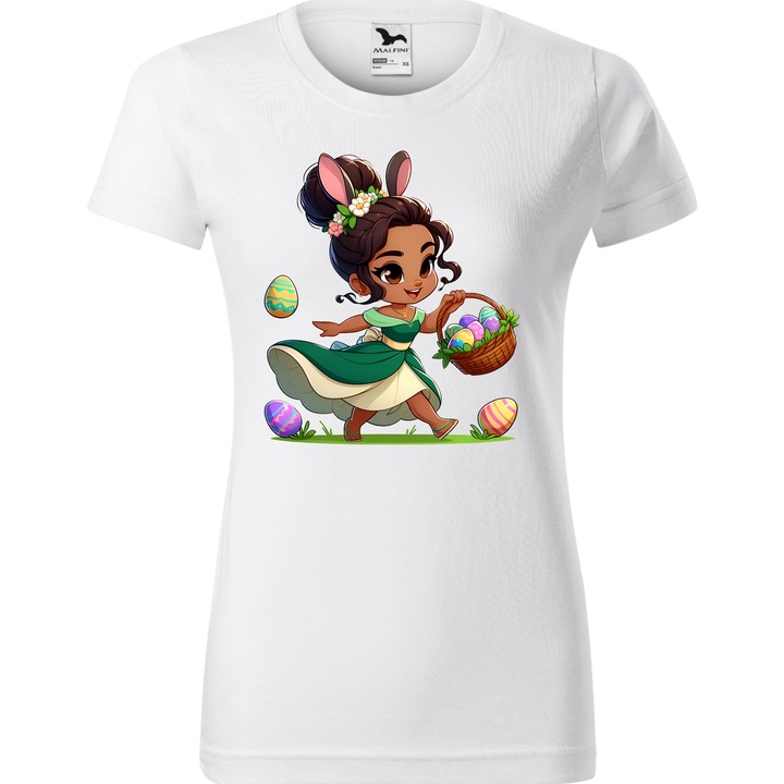 Tricou Paste, Personalizat Disney- Tiana, Bumbac 100%, Pentru Copii, Alb, 12 ani, 158 cm