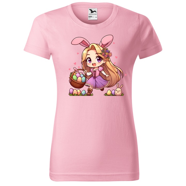 Tricou Paste, Personalizat Disney- Rapunzel, Bumbac 100%, Pentru Copii, Roz, 12 ani, 158 cm