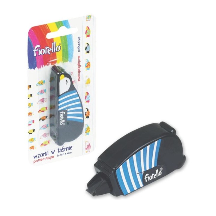 Banda adeziva decorativa Fiorello, model Pinguin, 6mmx4m