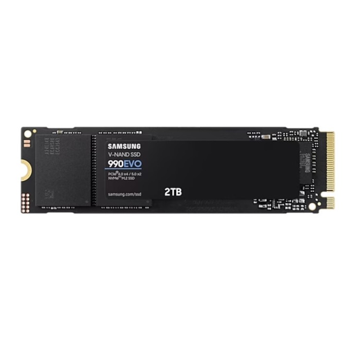 Solid-State Drive (SSD) Samsung SSD 990 EVO 2TB PCIe 4.0 NVMe 2.0 M.2 V-NAND TLC, 256-bit Encryption, Read 5000 MB/s Write 4200 MB/s MZ-V9E2T0BW