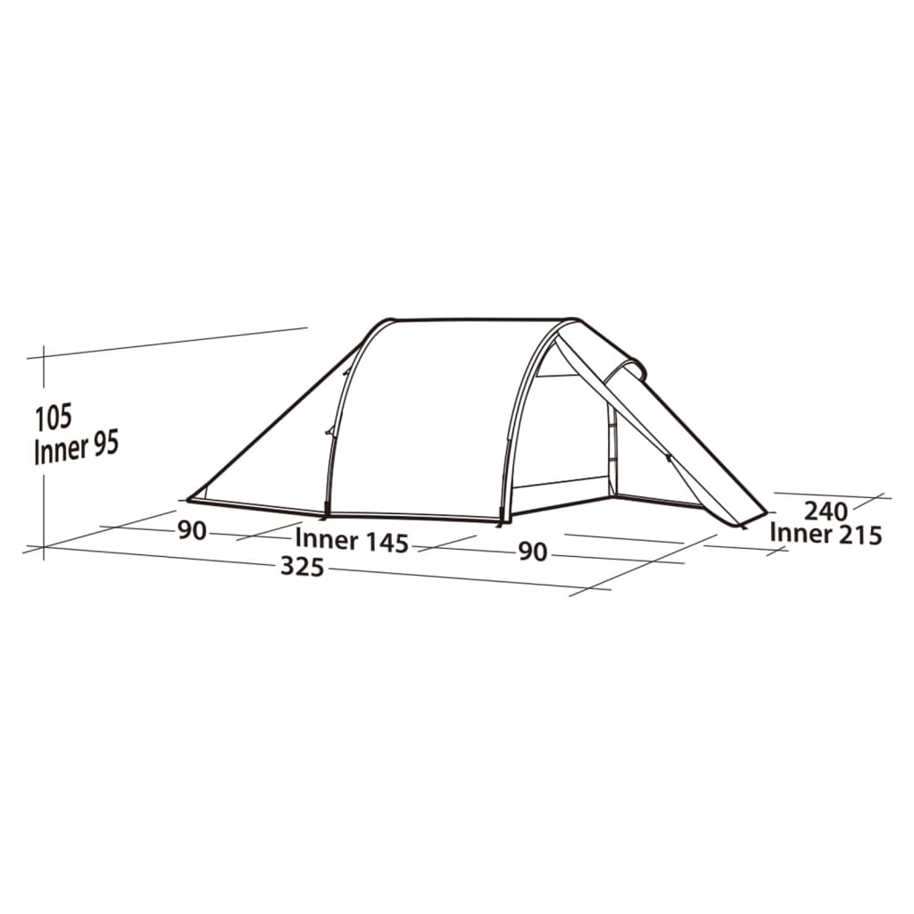 Cort tunel pentru 3 persoane "Vega 300 Compact" Easy Camp, verde, 3.6