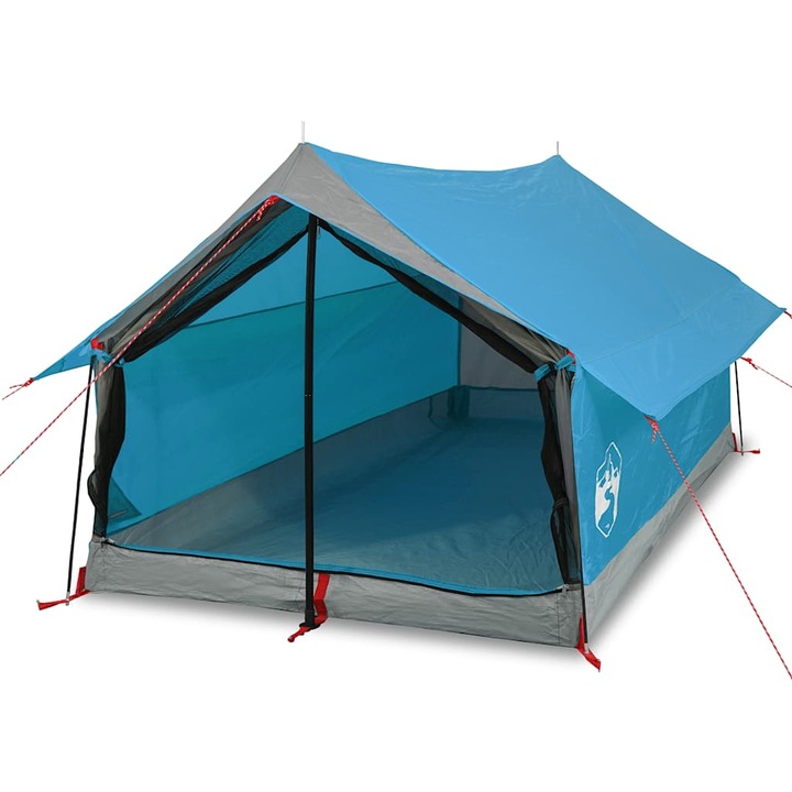 Cort camping pentru 2 persoane vidaXL, albastru, impermeabil, 2.2 kg