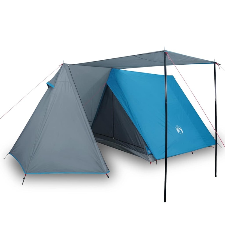 Cort camping pentru 3 persoane vidaXL, albastru, impermeabil, 6.35 kg