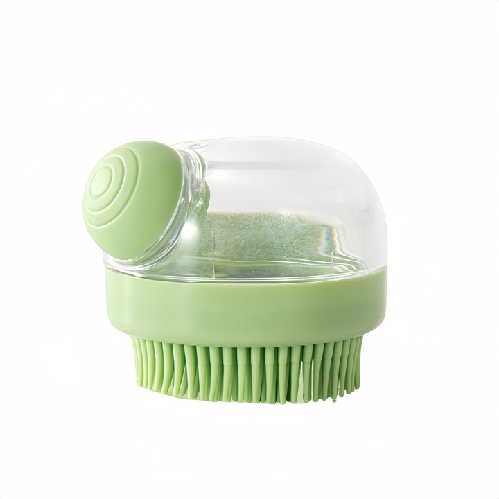 Perie pentru animale companie, Plastic/Polipropilena/Silicon, Verde