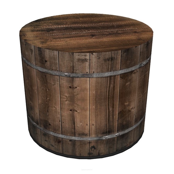 Puff zsámoly, Bertoni, hordó dizájn, dekoratív modell, 40x40x40 cm, kerek