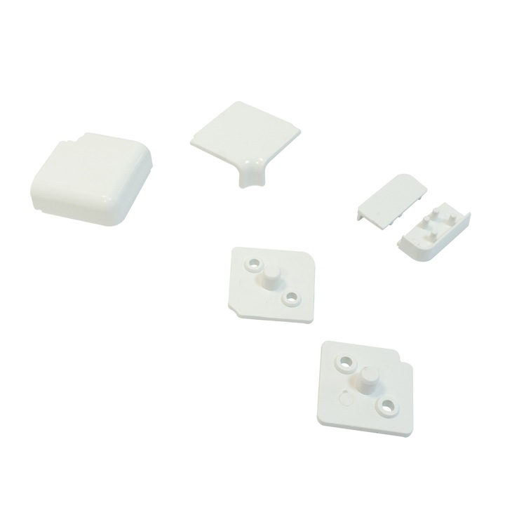 Set accesorii pentru montaj orizontal inaltator blat rectangular, plastic, finisaj alb