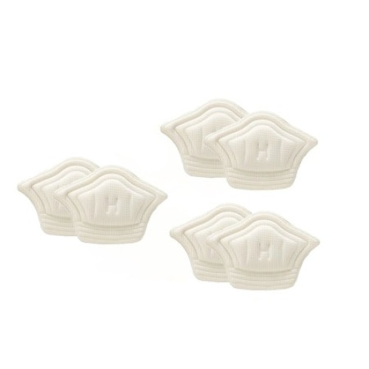 6 db-os sarokvédő készlet tornacipőkhöz, cipőkhöz, 5 mm vastag, univerzális méret, fehér, Dactilion®