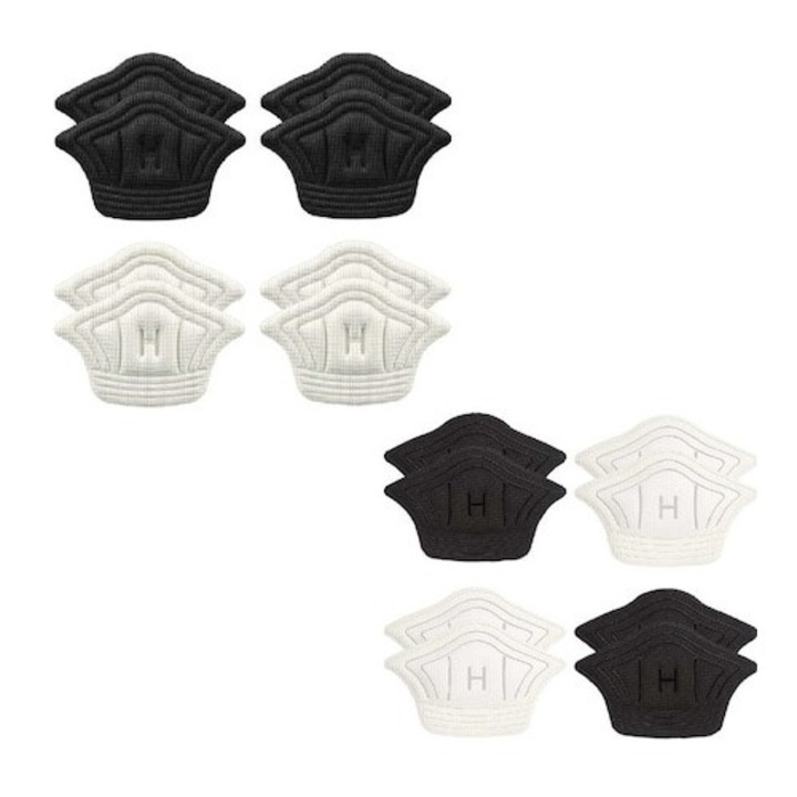 Set 16 bucati protectii calcai pentru adidasi, pantofi, 5mm grosime, marime universala, negru/alb, Dactylion®