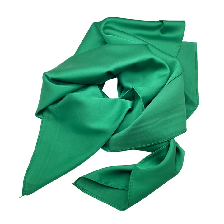 Esarfa matase uni pentru femei Amelie, Verde, 70x70cm