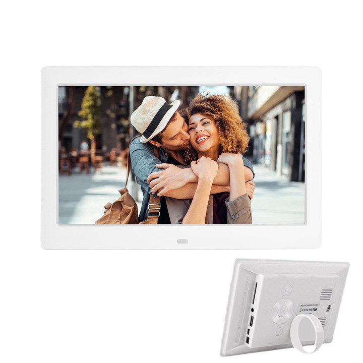 Rama foto digitala, LCD de 10.1 inch, cu telecomanda, alba