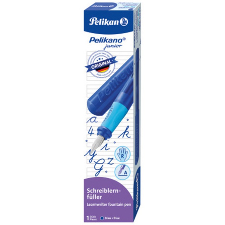 Stilou Pelikan, Pelikano Junior, Penita A, Grip Ergonomic, Pentru Dreptaci, Culoare Albastru, In Cutie De Carton
