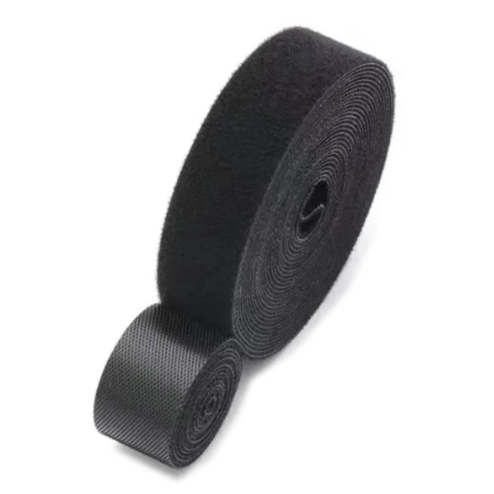 Banda cu scai tip velcro, Active, organizator cabluri 3m, negru