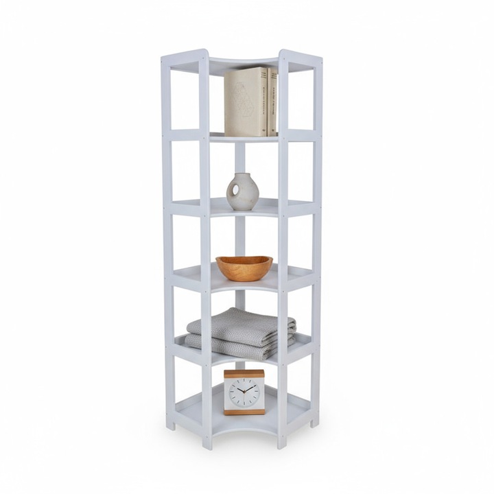 Raft Elisse Transilvan, 6 polite, Colt Interior, 60x60x203 cm, Gri