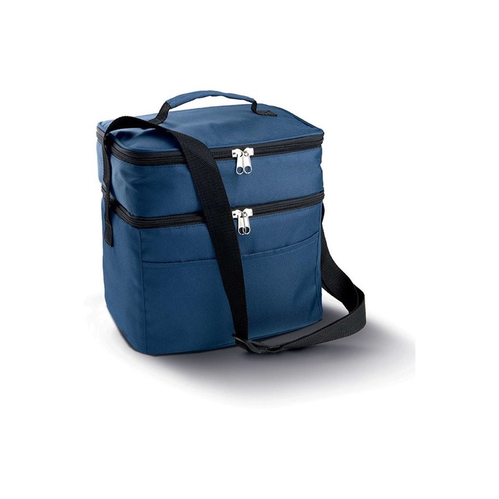 Geanta frigorifica cu doua compartimente, 26x26x19 cm - KI0317, Bleumarin