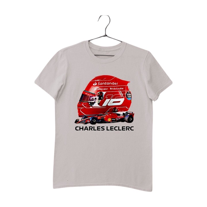 Charles Leclerc formula 1 gyerek póló, Szürke