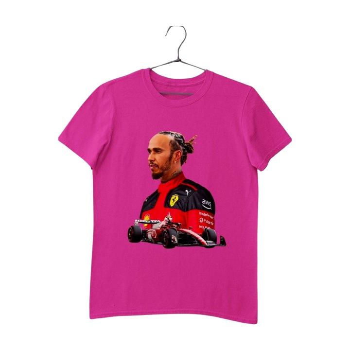 Tricou Lewis Hamilton Ferrari pentru copii, Roz