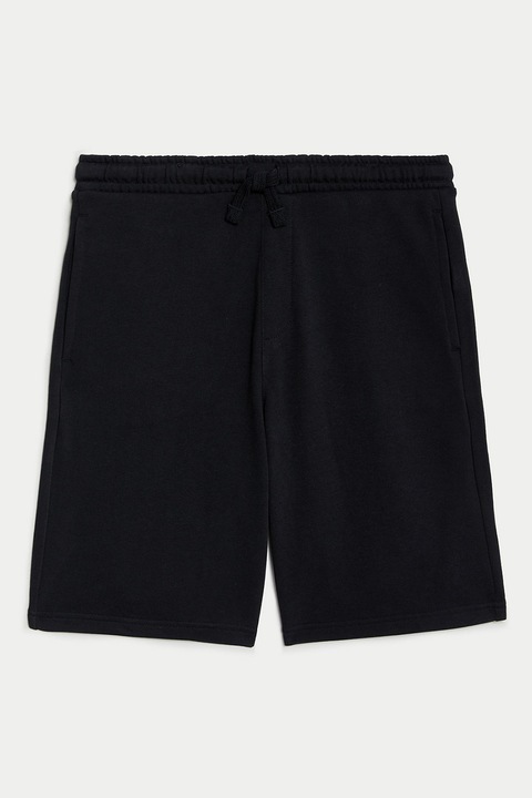 Marks & Spencer, Pantaloni scurti cu snur in talie, Negru stins