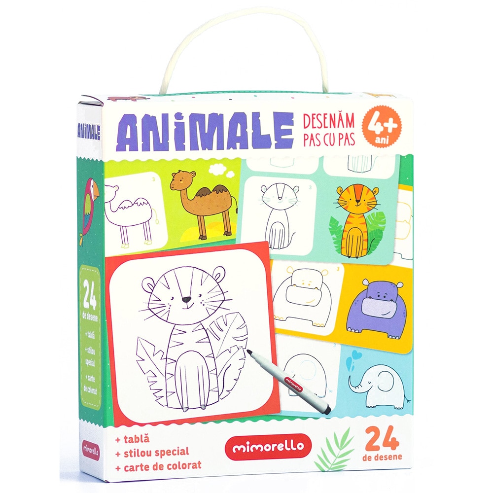 Joc educativ Mimorello - Desenam pas cu pas, Animale