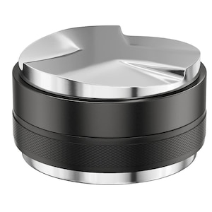 Tamper dublu pentru cafea, Inox/Aluminiu, 53mm, Negru/Argintiu