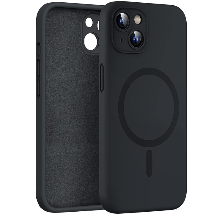 Husa Telefon, MagSafe, Compatibil cu iPhone 13, Silicon, Negru